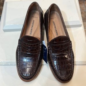 Crocodile Print brown loafers Johnston and Murphy